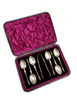 Lot 68 - A set of six silver Apostle coffee spoons and...