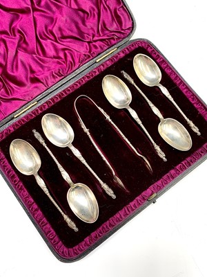 Lot 68 - A set of six silver Apostle coffee spoons and...