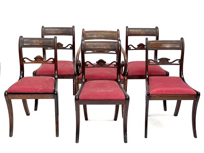 Lot 3031 - A set of four Regency mahogany dining chairs...