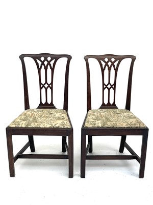 Lot 3042 - A pair of George III mahogany dining chairs of...