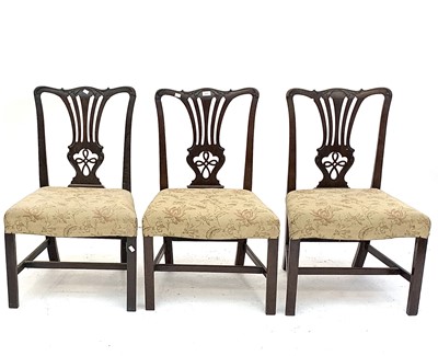 Lot 3052 - A set of three George III mahogany dining...