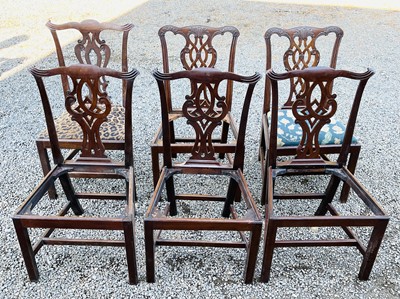 Lot 3054 - A set of three George III mahogany dining...