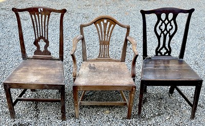 Lot 3058 - A 19th century fruitwood elbow chair with...