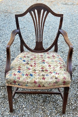 Lot 3059 - A George III style ladderback dining chair, a...