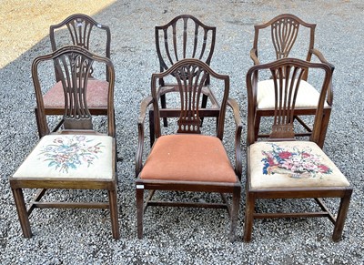 Lot 3060 - Six assorted 19th century mahogany dining...