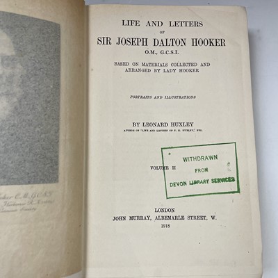 Lot 578 - L. HUXLEY. 'Life & Letters of Sir J. D. Hooker....