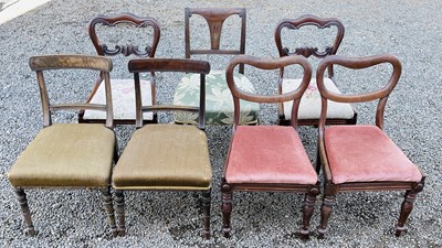 Lot 3065 - A pair of Victorian rosewood dining chairs,...