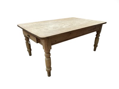 Lot 11 - A pine kitchen table, circa 1900, the...