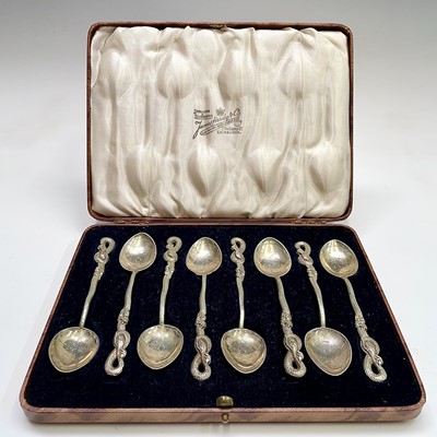 Lot 137 - A set of six Chinese silver teaspoons, stamped...