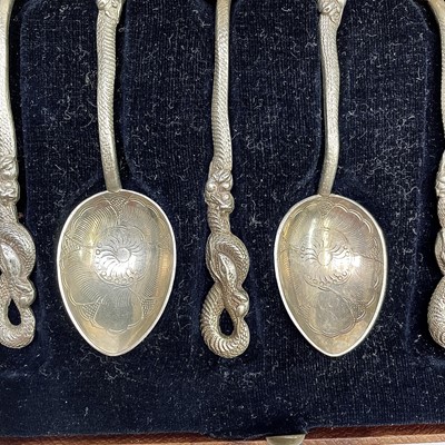 Lot 137 - A set of six Chinese silver teaspoons, stamped...