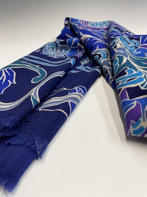 Lot 2828 - A Liberty foliate print Varuna wool scarf,...