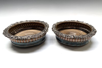 Lot 106 - A pair of Old Sheffield Plate gadrooned wine...
