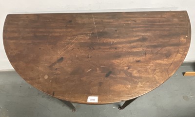 Lot 3085 - A George III mahogany half-round fold-top tea...