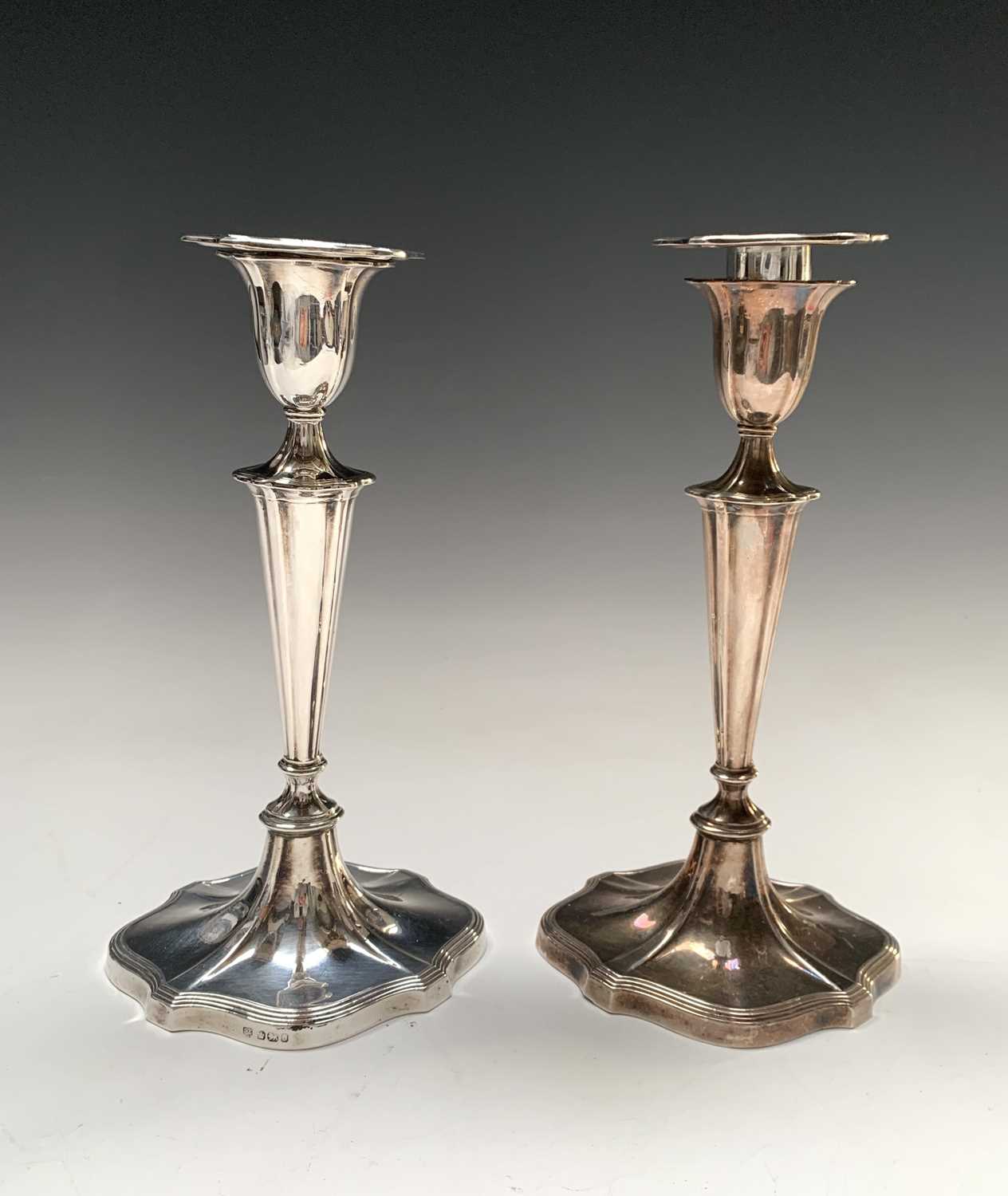 Lot 70 - A pair of Victorian Adam style filled silver...