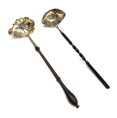 Lot 80 - Two Georgian silver punch ladles, with fluted...