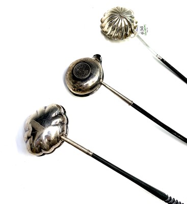 Lot 82 - Two Georgian silver punch ladles, both with...
