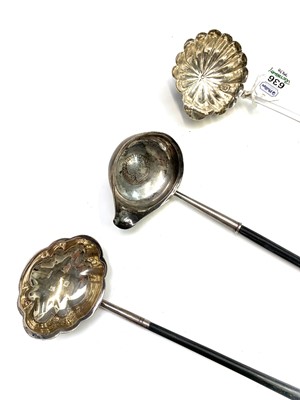 Lot 82 - Two Georgian silver punch ladles, both with...