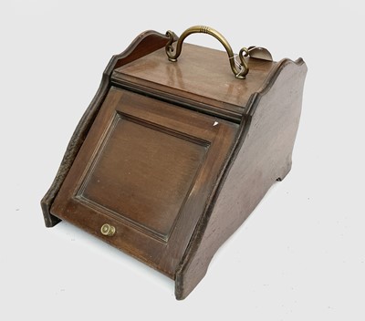 Lot 3212 - An Edwardian mahogany coal scuttle with brass...