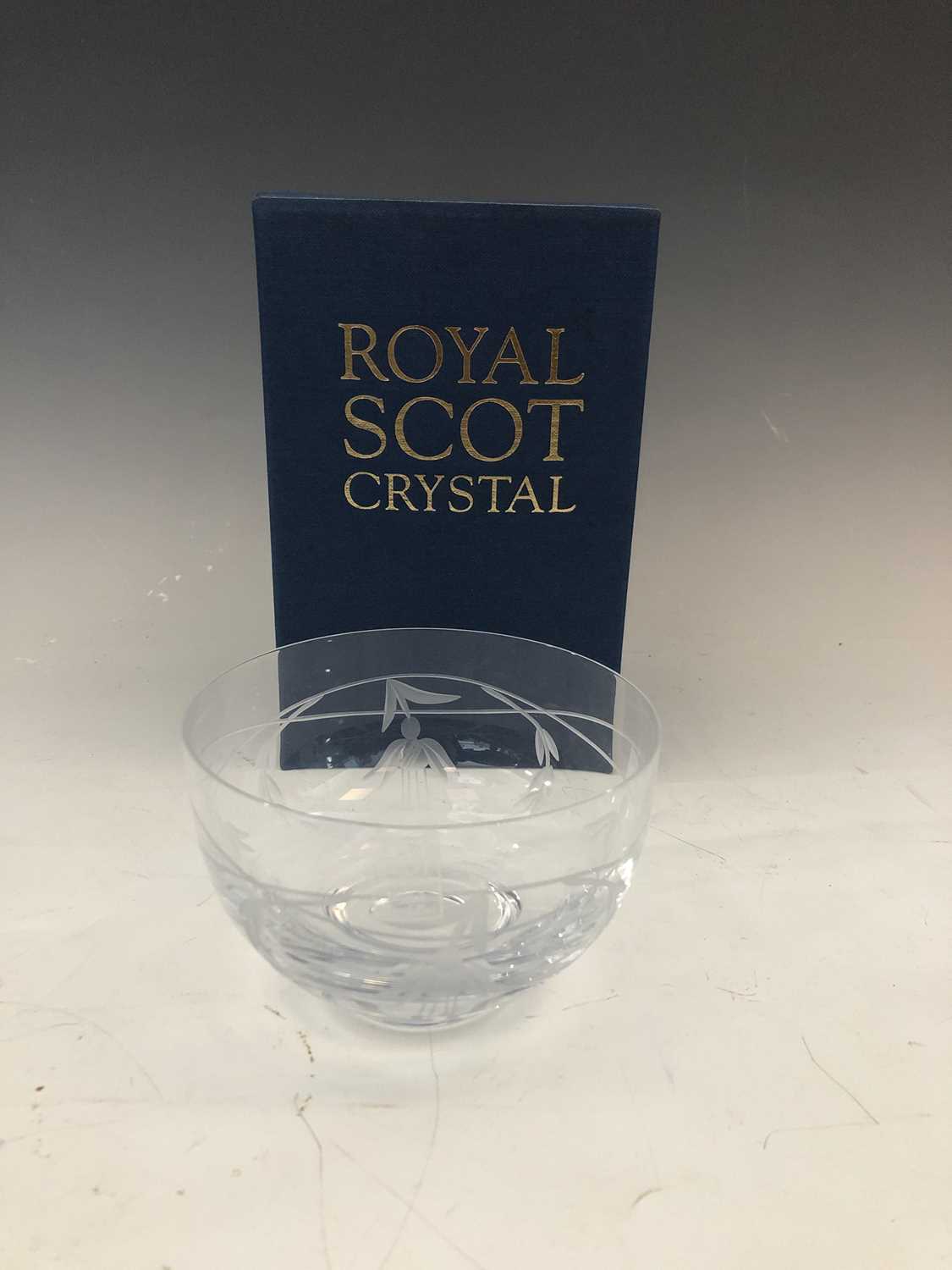 Lot 37 A Royal Scot Crystal bowl etched with