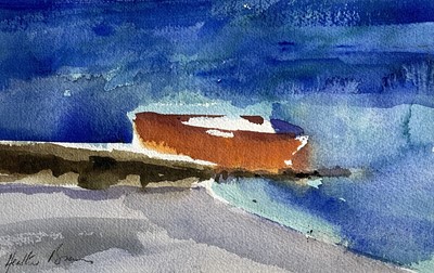 Lot 199 - Heather BRAY (XX-XXI) The Red Boat Watercolour...