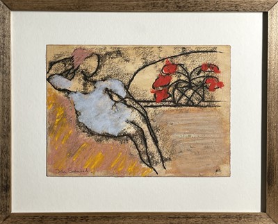 Lot 170 - John EMANUEL (1930) Lady with Flowers Mixed...