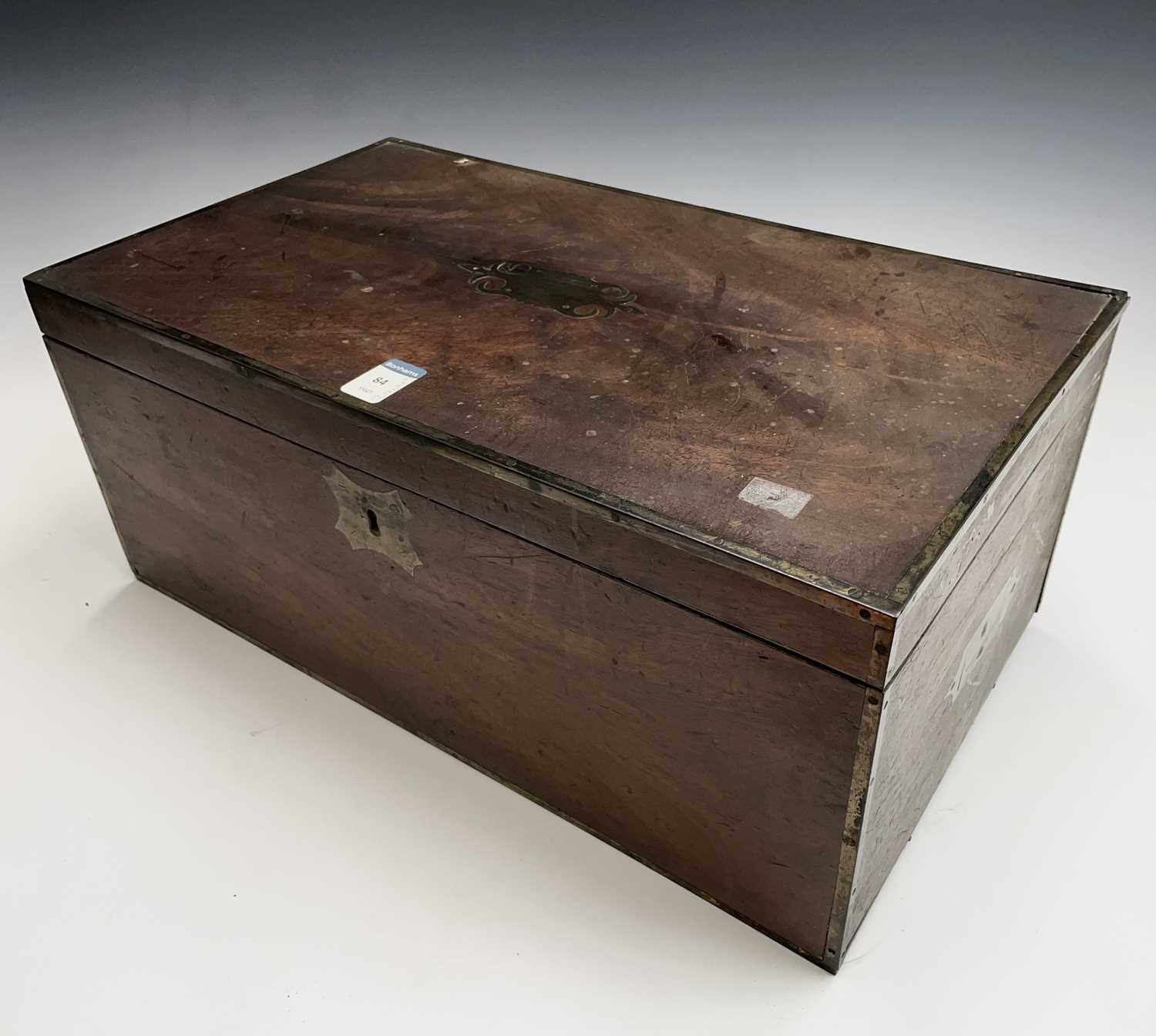 Lot 14 - A Regency mahogany and brass bound box, with...