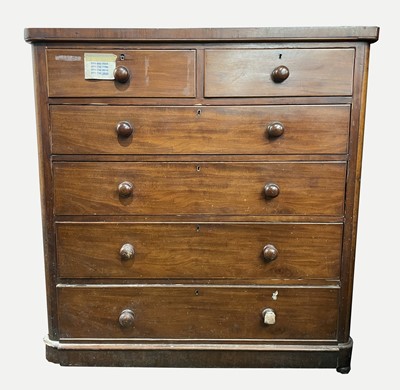 Lot 3095 - A Victorian mahogany chest of two short and...