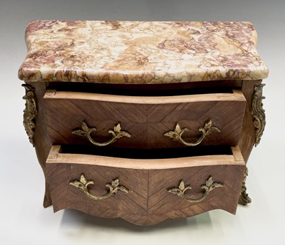 Lot 61 - A French kingwood miniature chest, early 20th...