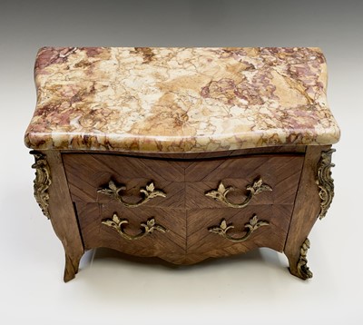 Lot 61 - A French kingwood miniature chest, early 20th...