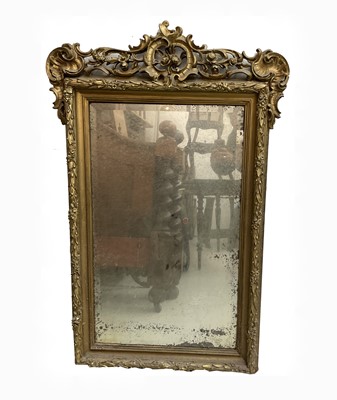 Lot 3098 - A giltwood and gesso wall mirror, 19th century,...