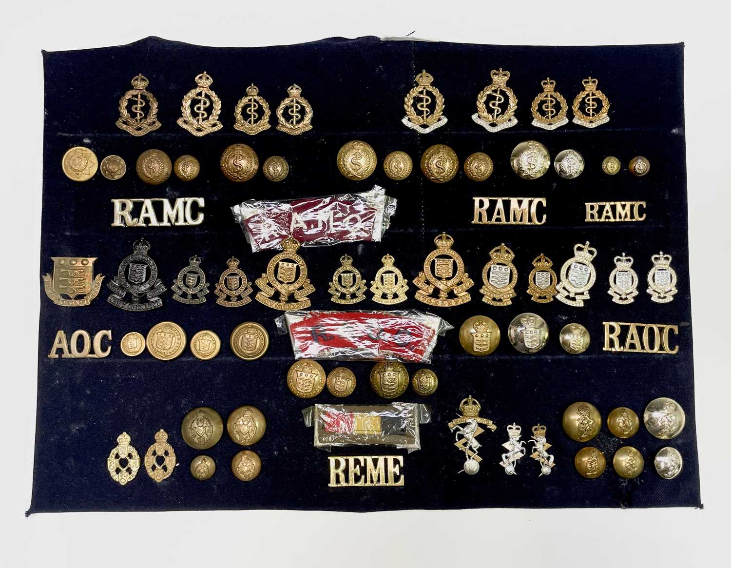 Lot 208 - RAMC, RAOC, REME Corps Regiments. A display...