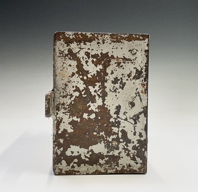 Lot 44 - A Chubb's steel wall safe, open but the key is...