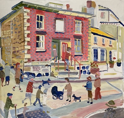 Lot 98 - Fred YATES (1922-2008) The Pink House Oil on...