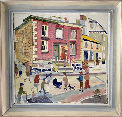Lot 98 - Fred YATES (1922-2008) The Pink House Oil on...