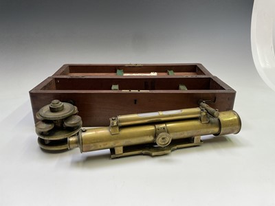 Lot 400 - A 19th century surveyors' brass level,...