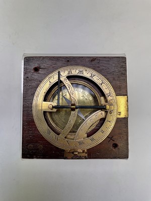 Lot 403 - A brass equinoctial compass sundial, 19th...