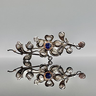 A Georgian style silver and gold spray brooch...