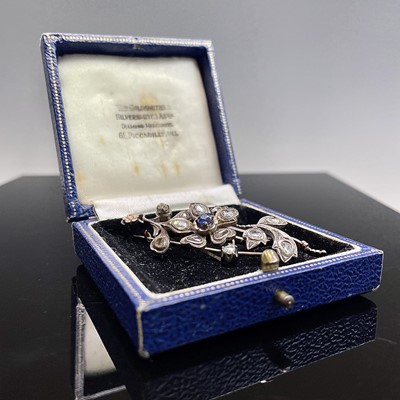 Lot 780 - A Georgian style silver and gold spray brooch...