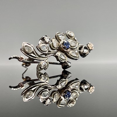 A Georgian style silver and gold spray brooch...