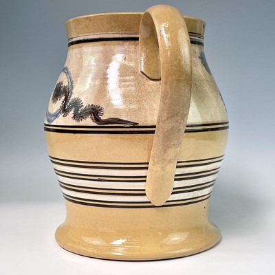 Lot 257 - A large Mocha ware jug, late 19th century,...