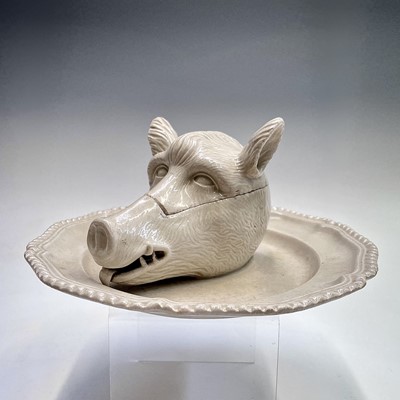 Lot 878 - A porcelain tureen and cover in the form of a...