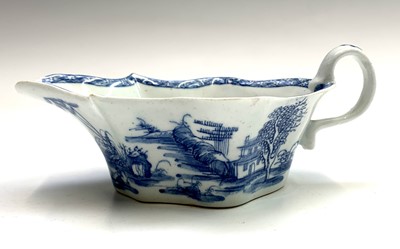 Lot 847 - A good Bow sauceboat circa 1750, underglaze...