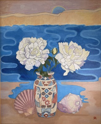 Lot 312 - Rosina ROGERS (1918-2011) Peonies with shells...