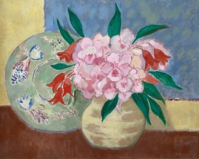 Lot 310 - Rosina ROGERS (1918-2011) Pink Flower with...