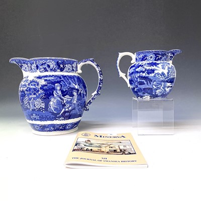 Lot 845 - A large 19th century pearlware jug, printed in...