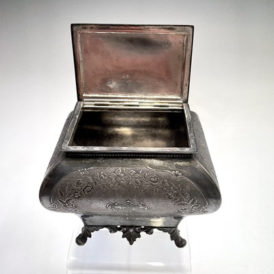 Lot 55 - A Victorian silver plated tea caddy of bombe...