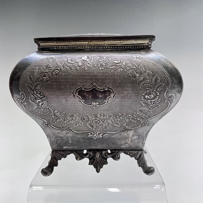 Lot 55 - A Victorian silver plated tea caddy of bombe...