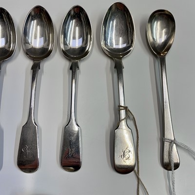 Lot 78 - Nine Victorian Exeter silver small spoons and...