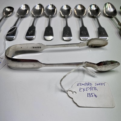 Lot 78 - Nine Victorian Exeter silver small spoons and...