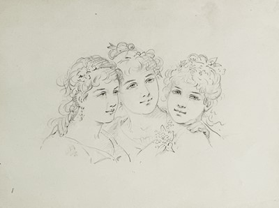 Lot 1155 - The Three Graces Pencil drawing 16x21.5cm